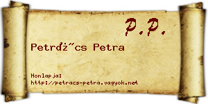 Petrács Petra névjegykártya